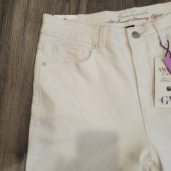 Gloria Vanderbilt All Around Slimming Effect Capri White Jean – Size 8 - NWT - Picture 5 of 12